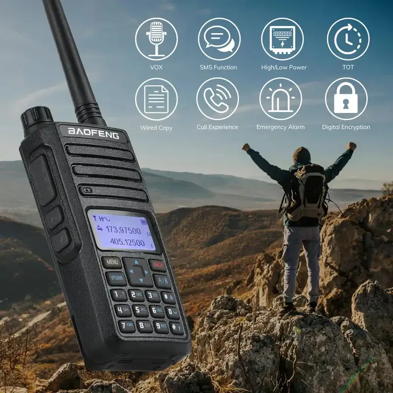 Baofeng Dmr Radio Stationsmr Walkier Talkie Dr-1801 Camping Walkie Talkies de largo alcance Radio de comunicación Dmr