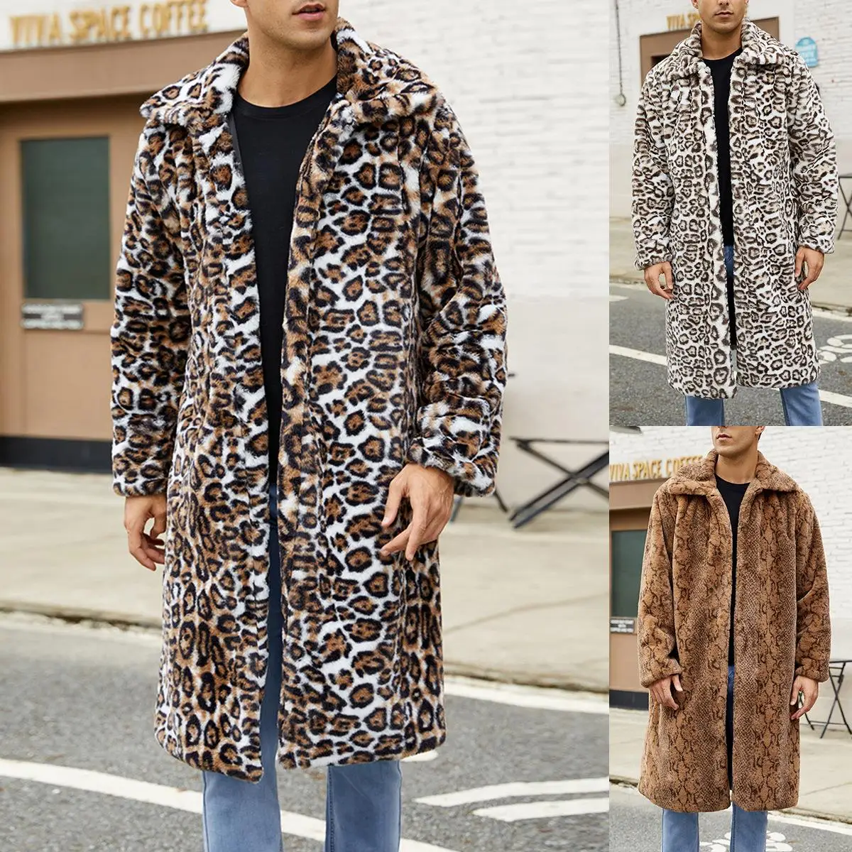 

Морозостойкое длинное мужское пальто с имитацией лацканов, теплое женское пальто с шапкой, другое хутро, доступно pes