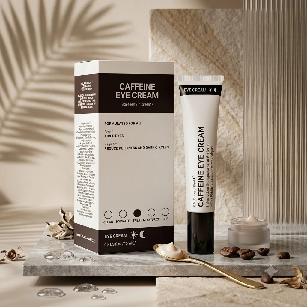 15ml Caffeine Eye Cream Anti-Aging Wrinkle Remover Dark Circles Puffiness Treatment Collagen Boost Firming Lifting Eye Serum 1Pc