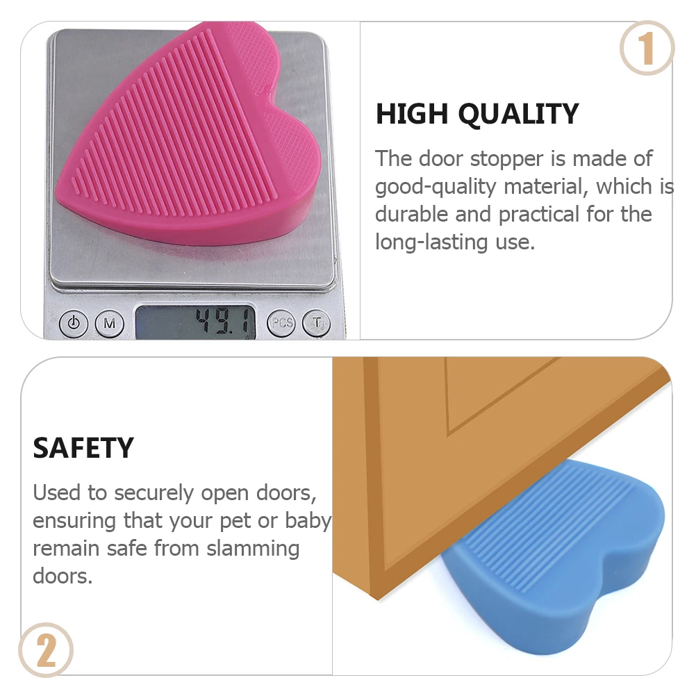

4pcs Heart Shape Wedges Plastic Stopper Non-Skid Safety Plug Anti Collision Stoppers Household Door Stop Wedge