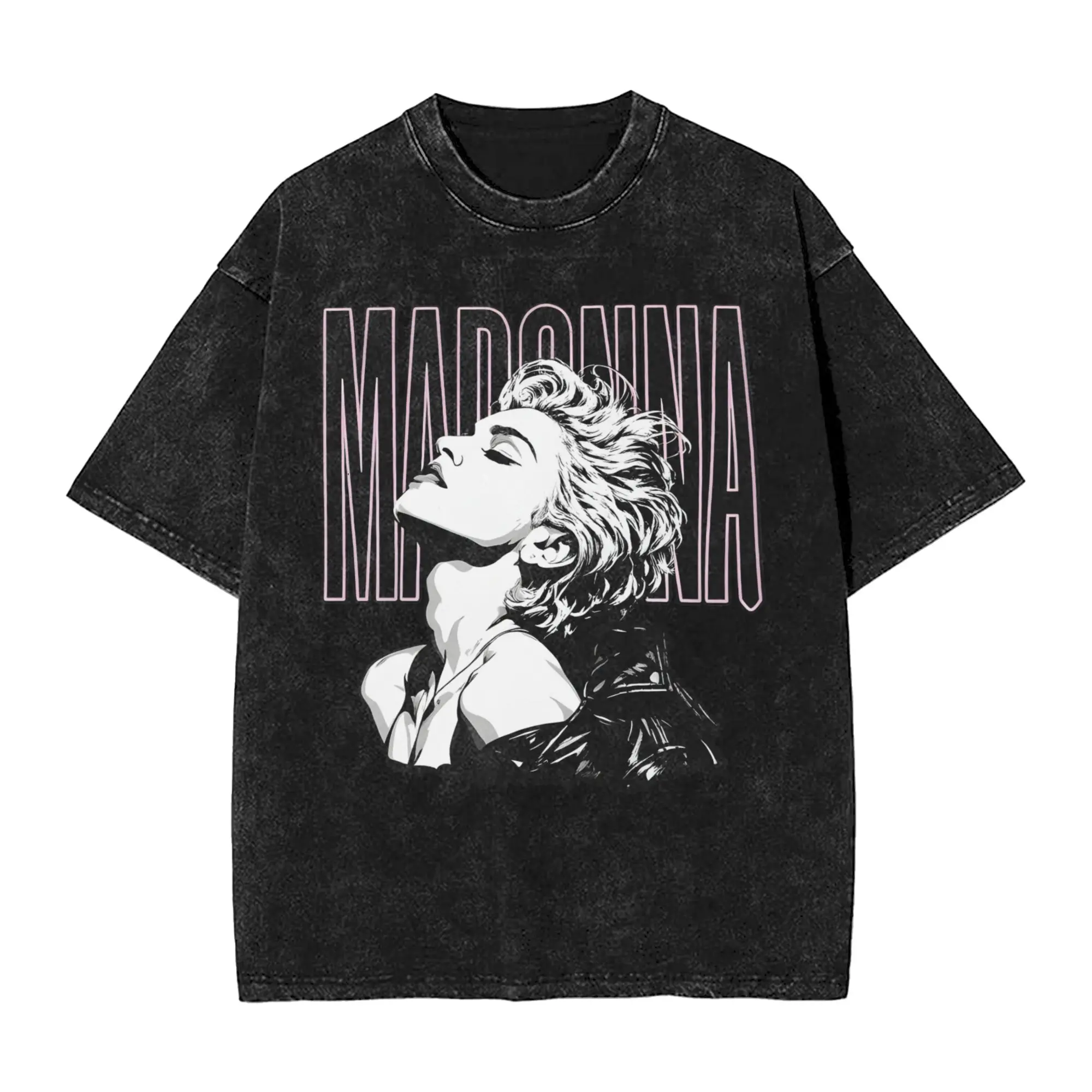 Washed T Shirts Retro Singer Madonnas Hip Hop Retro T-Shirts High Street  Streetwear 100% Cotton Summer Tops Tees Men Women