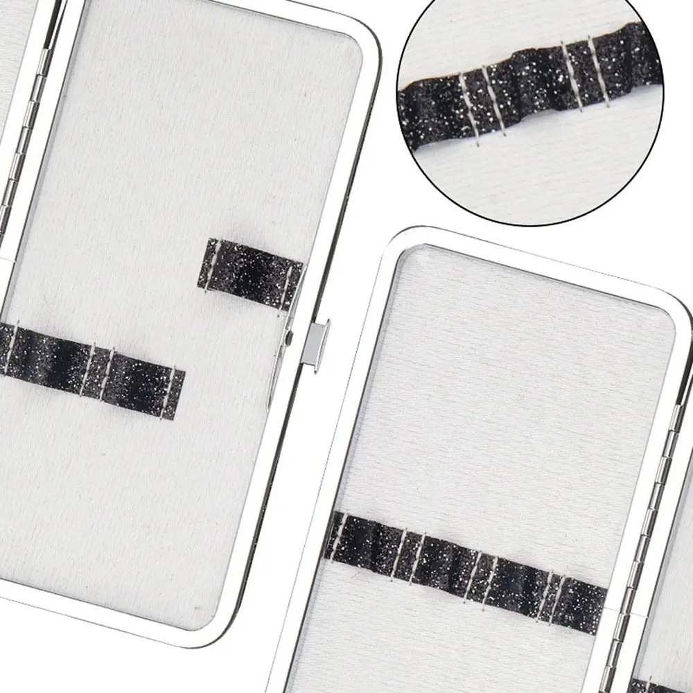 光沢のあるまつげエクステンション用ピンセットボックス、保護用プロ仕様7スロットピンセット収納ボックス、ポータブルPVCまつげピンセットバッグ