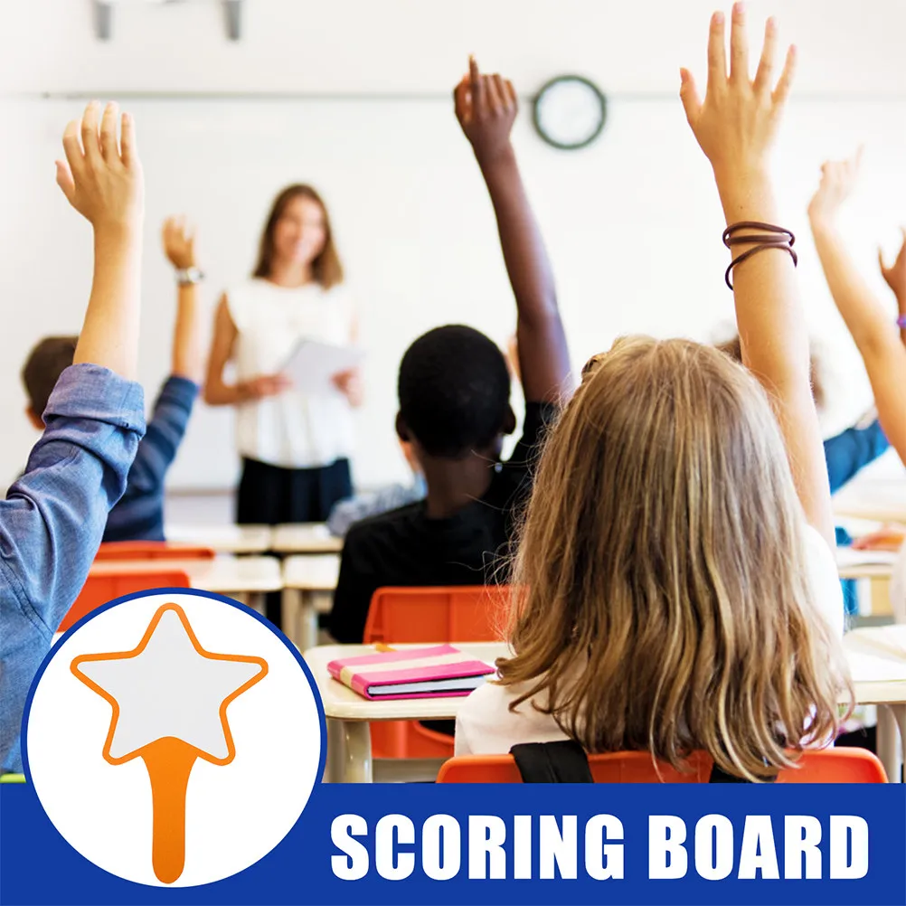 Blank Dry Erase Answer Paddle Reusable Erasable Scoreboard Lightweight Compact Handheld Whiteboard for Education Teaching Sports