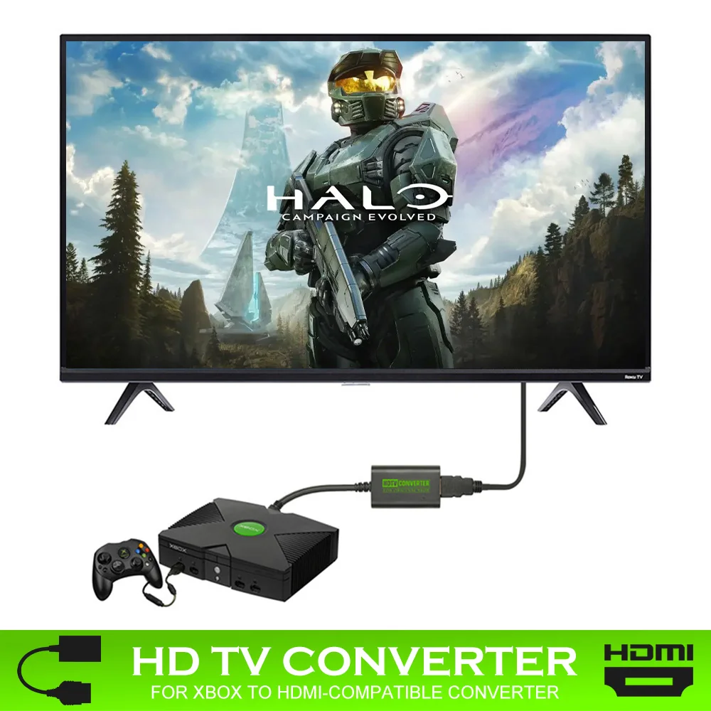 HDMI Adapter Converter for Original Xbox Console，XBOX to HDMI Converter HD Link Cable Xbox TO HDMI TV Plug and Play image 2