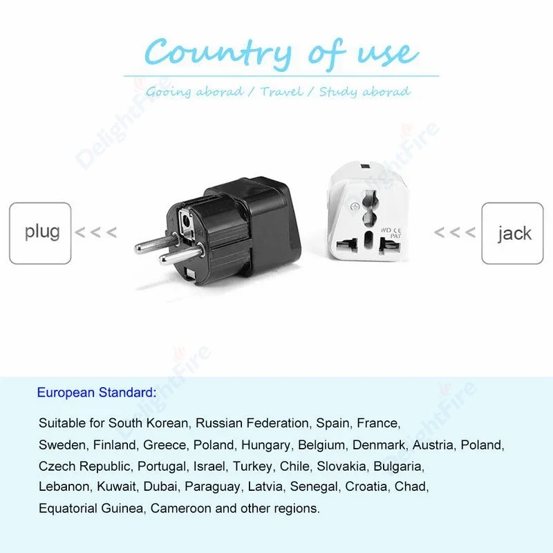 EU Plug Adapter Two Round Pins Socket US AU UK Brazil To EU European Germany KR Korea Universal Wall Socket AC Travel Converter