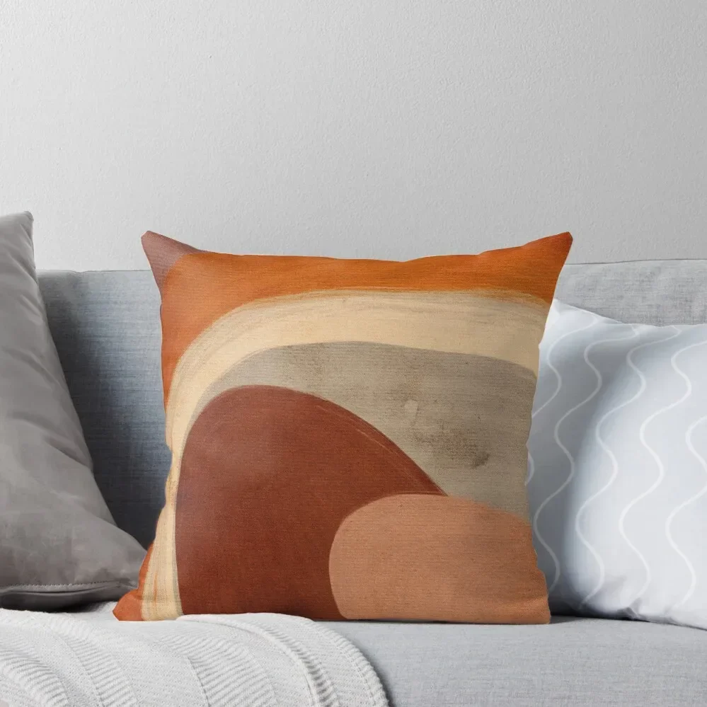 Burnt Orange, Ecru And Sienna Brown Abstract Art Throw Pillow luxury sofa pillows Pillowcase Pillow Case Christmas pillow