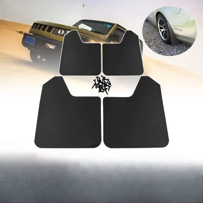 Red & Black Splash Guard Mud Flaps, Universal Vehicle Fender Anti-Splash Protector for Pickup Trucks SUV Vans