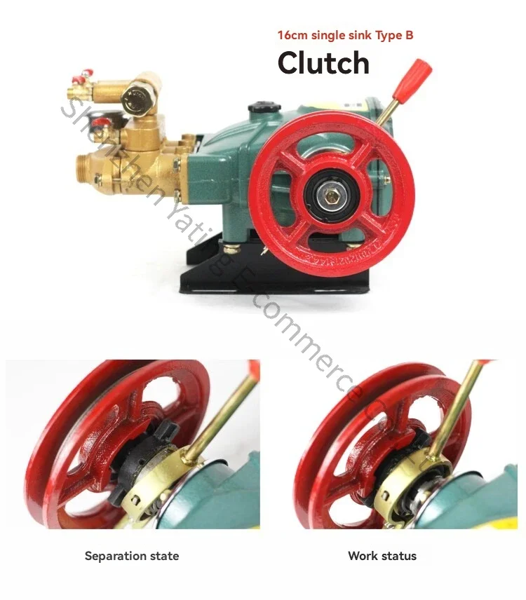 New Agricultural High Pressure Three-cylinder Plunger Pump Clutch Pulley Agricultural Protection Ceramic Butter-free
