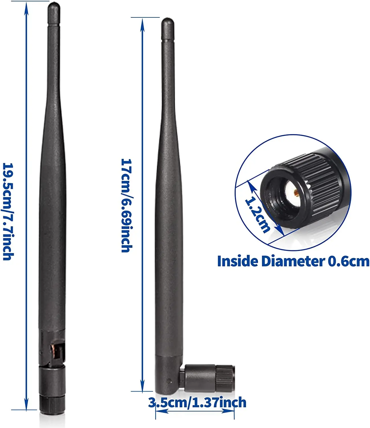 Touristes Bande WiFi 2.4GHz 5GHz 5.8GHz 6dBi MIMO RP-SMA Mâle Antenne pour Routeur WiFi Sans Fil Réseau CardVideo permission Moniteur