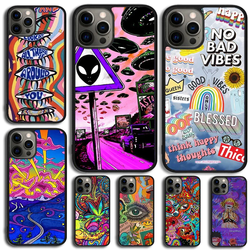 Trippy Art aesthetic Customer Phone Case Cover For iPhone 15 16 14 XR XS 11 12 13 Mini Pro MAX Plus