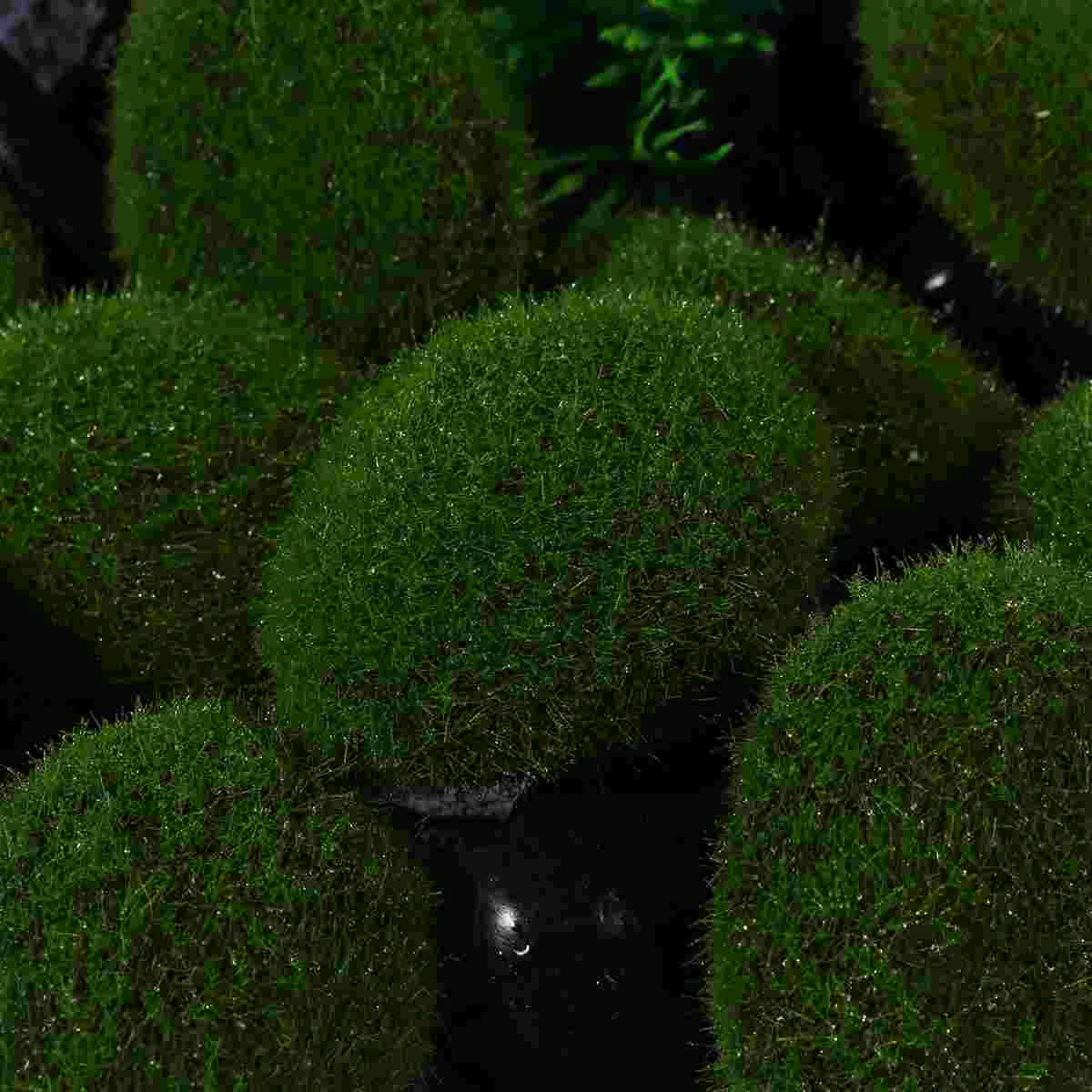 20 Pcs Artificial Green Moss Ball Covered Stones Fake Rocks Aquarium Terrarium Decoration