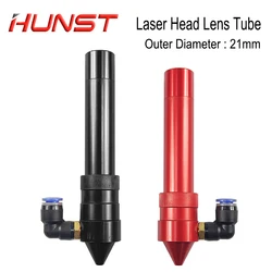 HUNST CO2 Laser Head Lens Tube Outer Diameter 21mm + Air Nozzle for Lens Dia.20 FL 50.8/63.5mm for CO2 Laser Cutting Machine