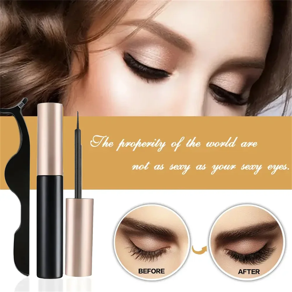 Magnetic Eyelashes With Eyeliner Kit, 5 Pairs Natural Looking Magnetic Lashes, Easy To Wear False Eyelash Set, No Glue Needed