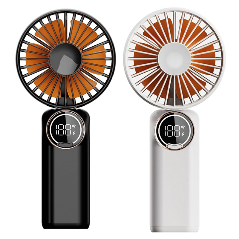 

2Pcs Handheld Mini Fan Mini Electric Fan Foldable Fan with 6 Gears Digital Display to Show Speed and Battery Capacity