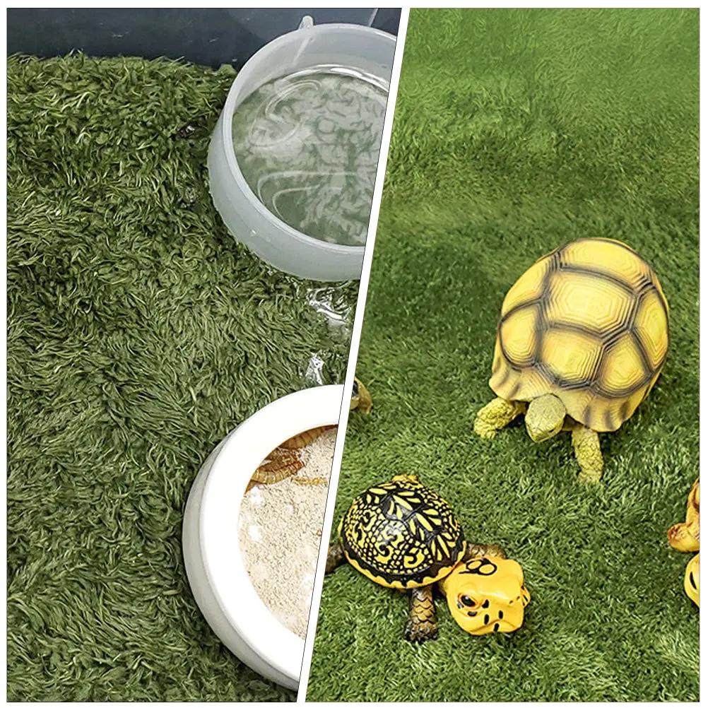 

Premium Cotton Fake Grass Reptile Mat for Turtle Lizard Snake Bedding Absorbent Comfortable Natural-Looking Reptile Carpet