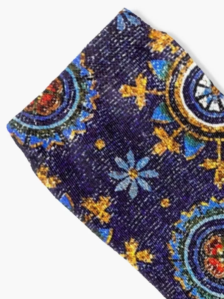 RAVENNA BYZANTINE MOSAICS,STARS,BLUE STARRY NIGHT Socks warm winter Toe sports FASHION Socks Men's Women's