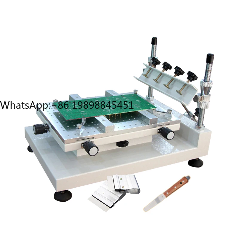 Máquina de serigrafía de plantilla de soldadura de tipo Manual de alta precisión, mesa de impresora de plantilla de pasta de soldadura Smt para línea de producción de PCB
