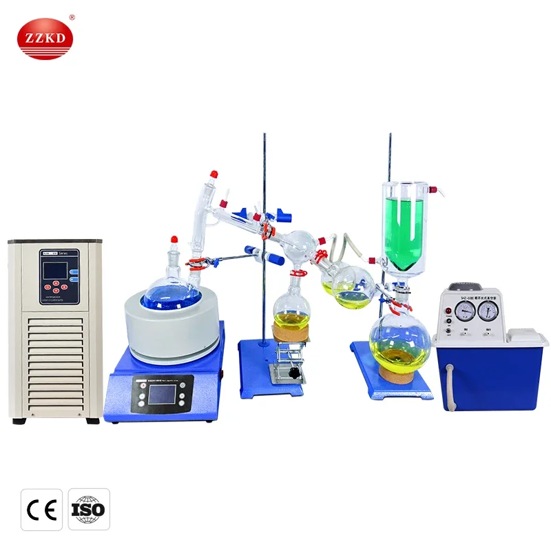 ZZKD Glass Lab Equipment Vacuum Distillation System Kit 2l 5l 10l 20l Short Path Distillation