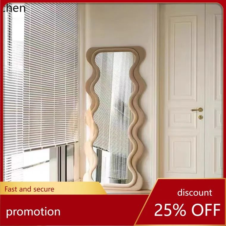 

CZ Wave Full-Length Mirror for Home Bedroom Living Room Dressing Mirror Wall-Mounted Floor Mirror