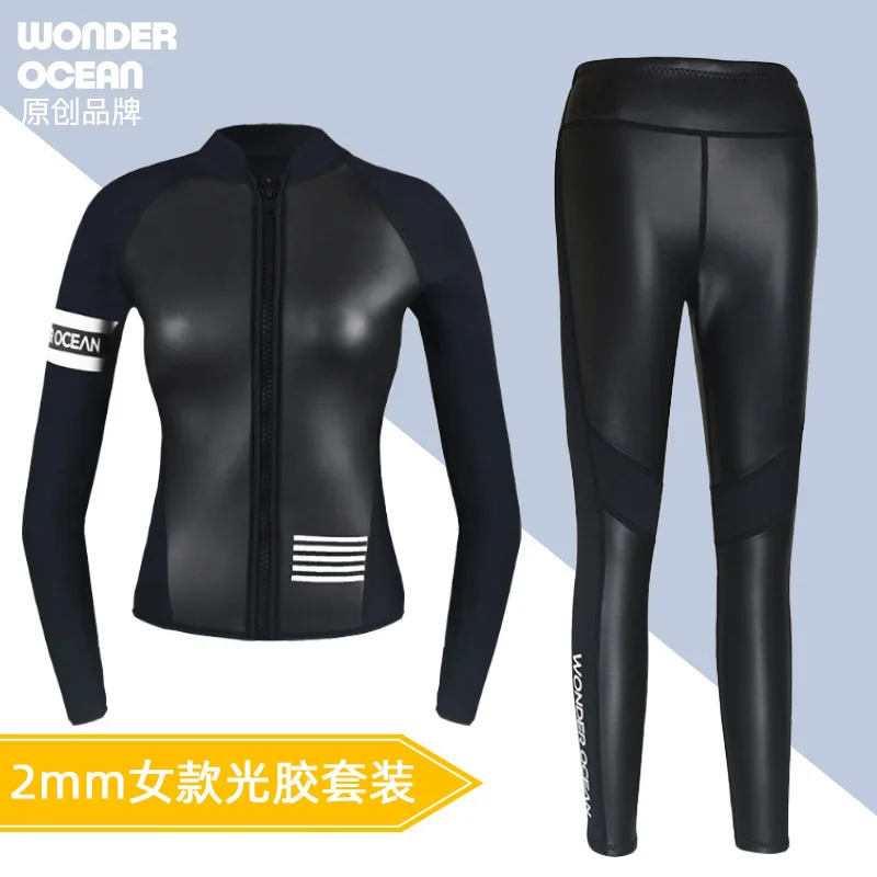 Split Leather Rubber Women's 2mm Diving Suit for Warmth and Cold Resistance