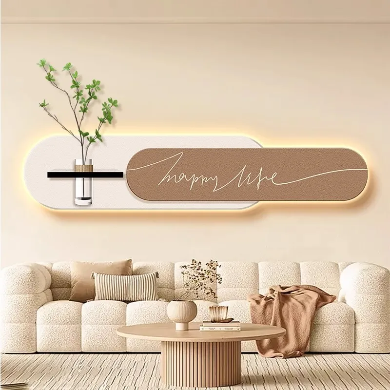 

Three-dimensional LED Light Sandstone Decorative Painting with Hydroponic Green Plants - Hanging Painting for Living Room and Be