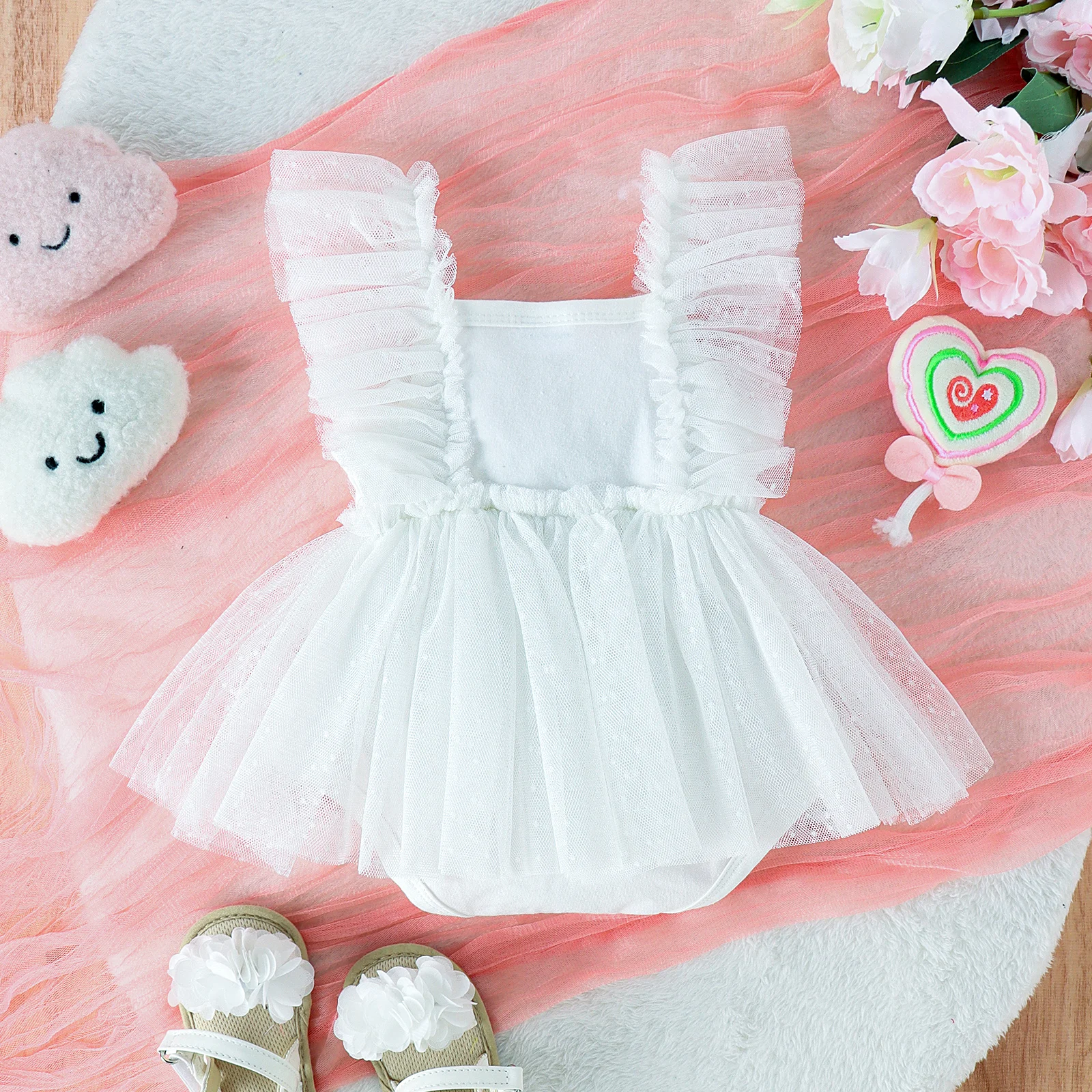 Summer 0-1 Year Old Fashion Trend Cute Baby Girl Comfortable Soft Gauze Skirt + Solid Color Ha Clothes Look Breathable