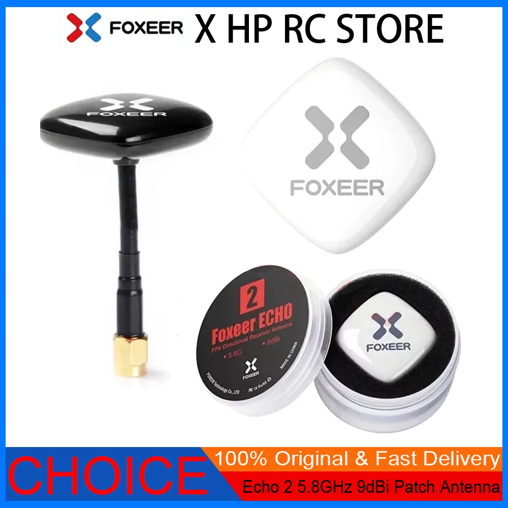 

Foxeer Echo V2 5.8GHz 9dBi Patch Antenna – LHCP/RHCP Dual Polarization – for FPV Drones/Airplanes (VTX/VRX/Goggles/Monitor)
