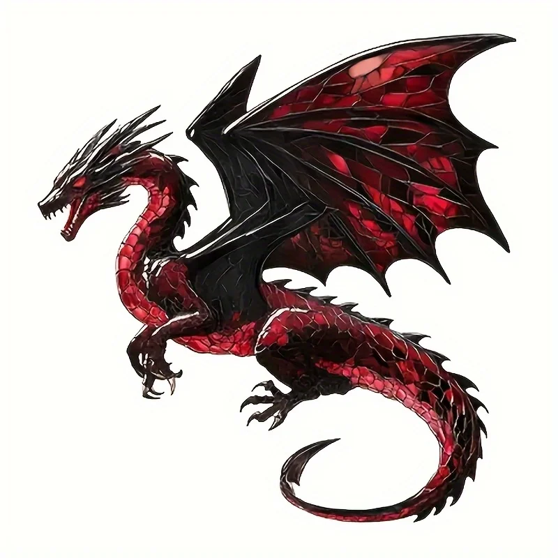 

1 шт. модная наклейка с красным драконом-волшебный мифический дизайн, съемная декоративная наклейка для холодильника, рюкзака и зеркала
