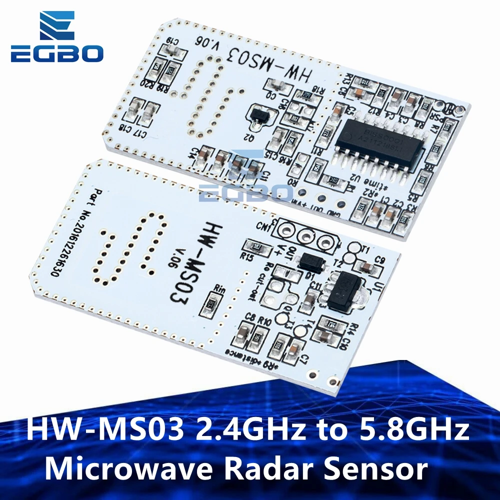 High Performance Motion Sensor Module Radar Motion Sensor HW-MS03 2.4GHz to 5.8GHz Microwave Radar Sensor Module for Arduino