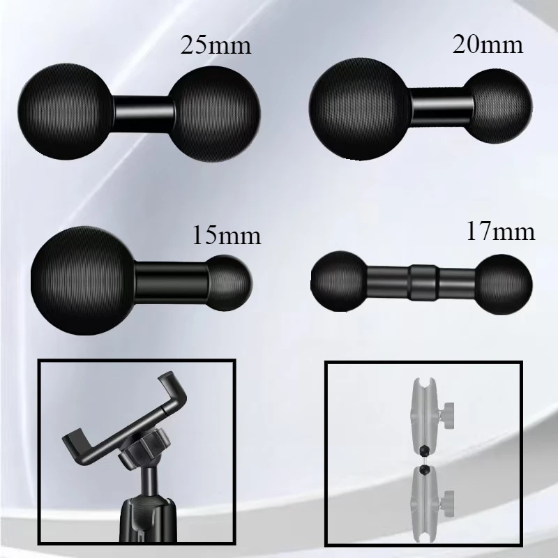 Aluminiowy podwójny adapter do montażu kulowego 25mm/20mm/17mm/15mm głowica kulowa uchwyt GPS do montażu kierownica motocykla podstawa sterująca sprzęgłem hamulcowym