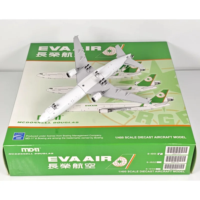 JC Asas Diecast 1/400 Escala Eva Air ANK MD-11 B-16101 Liga Modelo de Aeronave Coleção Ornamentos Decorativos Brinquedos de Presente