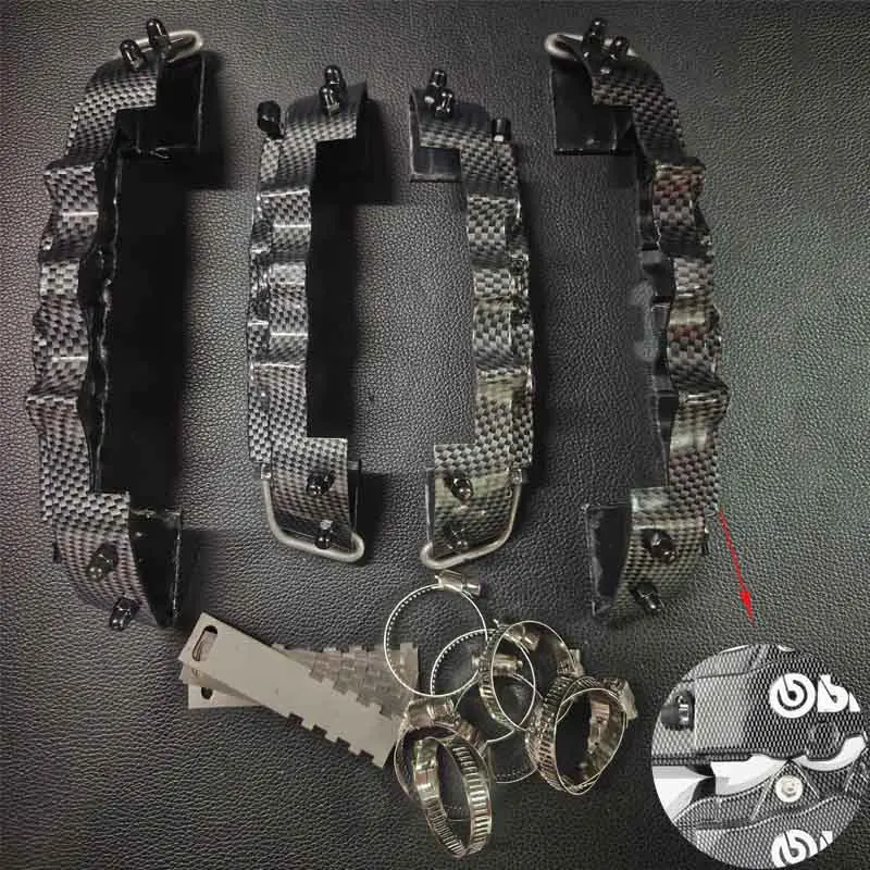 

2*2 pc Fixing By Screws ABS Plastic Brake Caliper Cover Carbon Fiber Red 3D Style For BMW Audi Benz Lexus (Come With Fix Things)