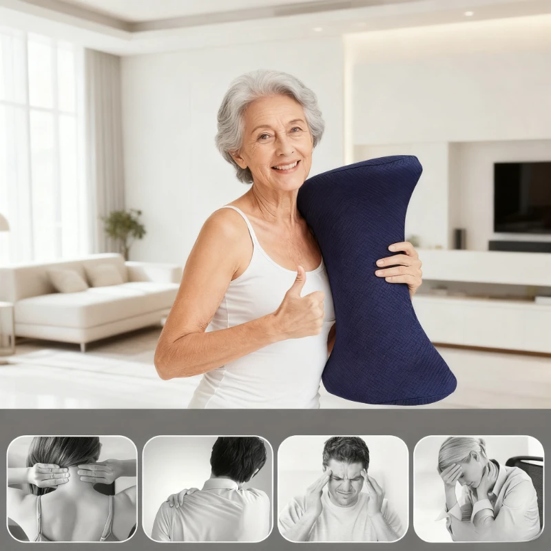 قطعة واحدة من وسادة لدعم قطني. قابلة للغسل في الغسالة، خفيفة الوزن ومريحة للساقين والركبتين والظهر. مثالية للاستخدام المنزلي