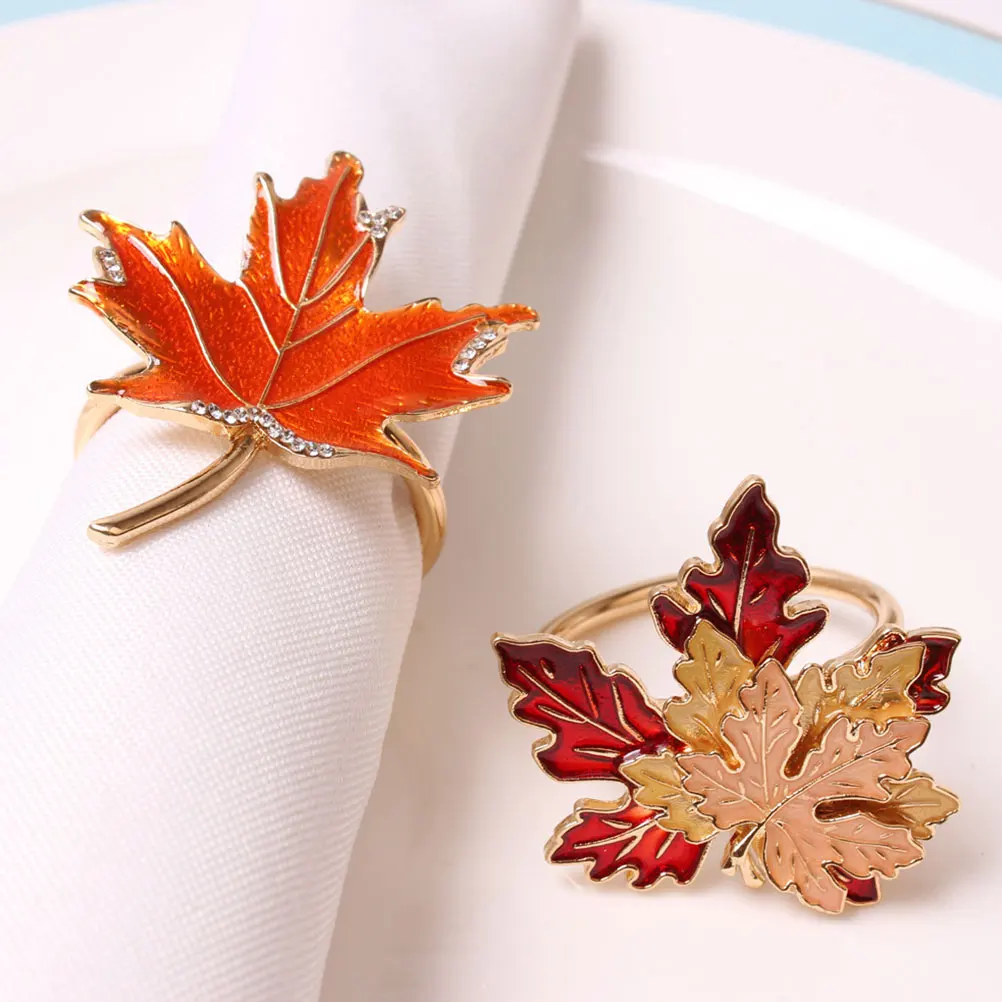

4 Pcs Napkin Ring Buckle Thanksgiving Fall for Autumn Rings Holder Buckles Table Bride
