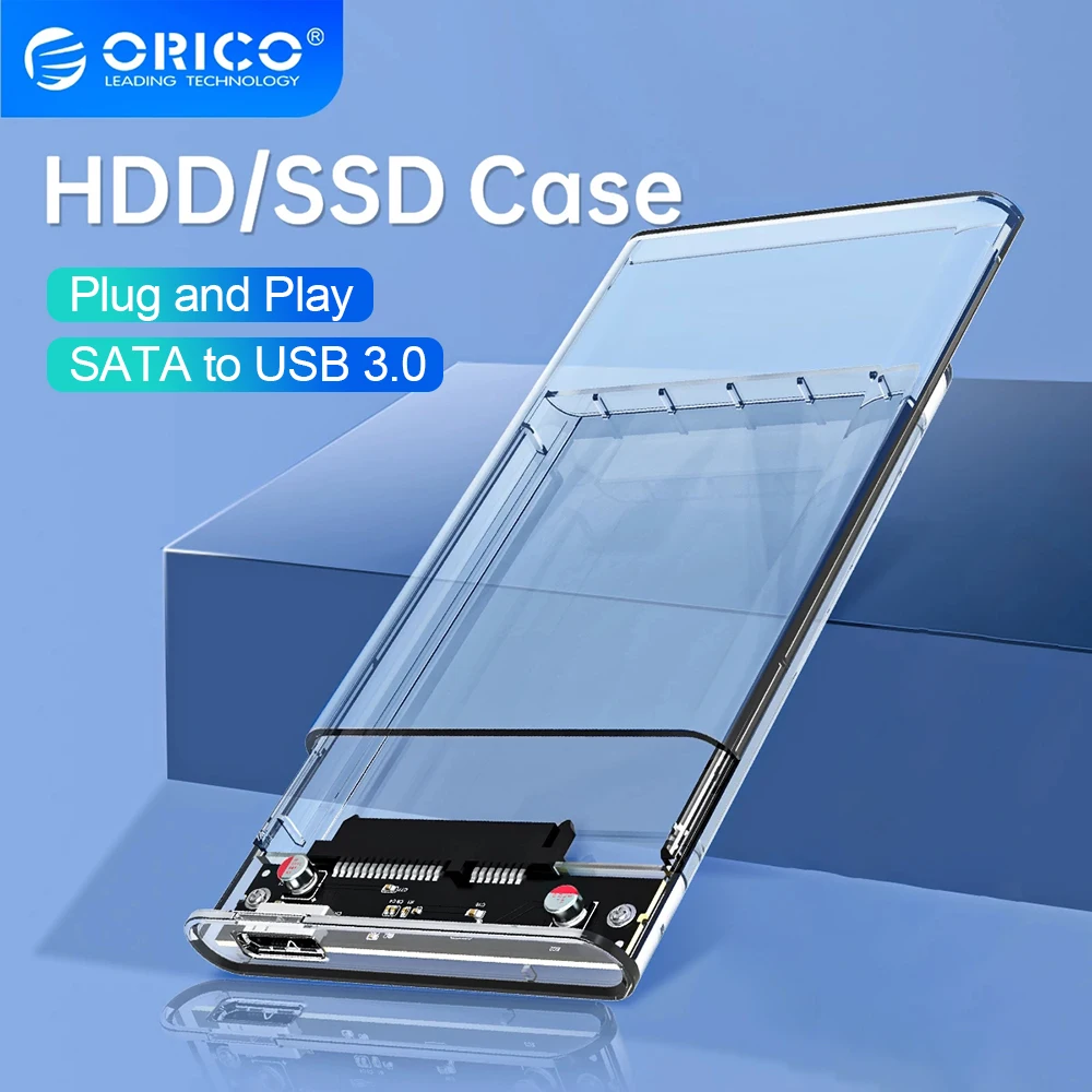 

ORICO 2.5'' Transparent HDD Case SATA to USB 3.1 Gen2 10Gbps External Hard Drive Case HDD Enclosure SSD Disk Case Support UASP