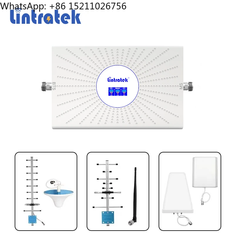 Lintratek 3 نطاقات إشارة الداعم مكرر الخلوية 900 1800 2100 ميجا هرتز المحمول 3g 4g الهاتف المحمول شبكة إشارة الداعم Gsm المجتمع