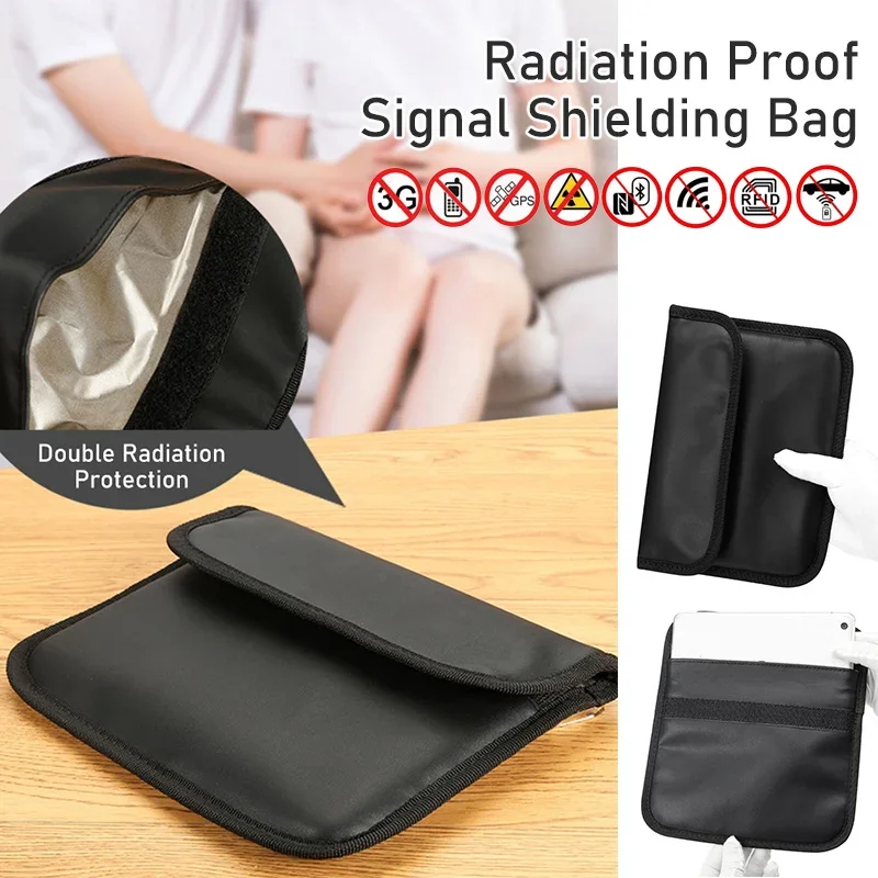 Faraday PU Bag For Car Key Mobile Phone Signal Blocker  Privacy Protection Anti-locationAnti-Radiation Pouch Case