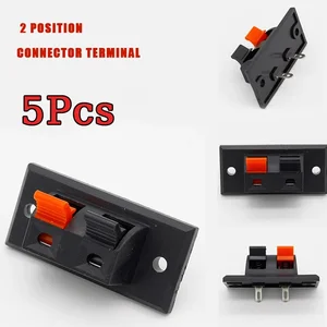 5PCS 2ポジションコネクタ端子プッシュジャックスプリングロードオーディオスピーカー端子 8ベストセールスシェリーカーおもちゃ-1