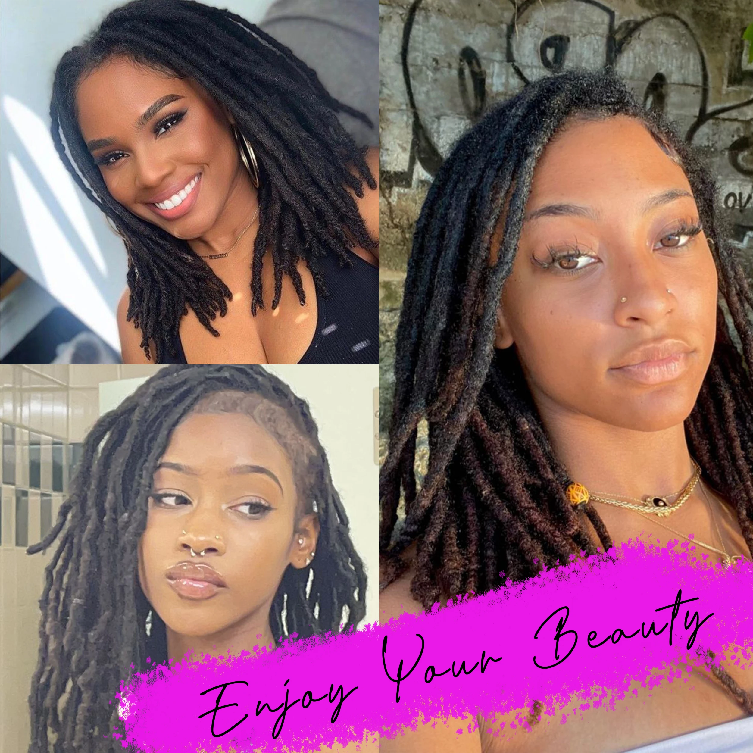 20 فروع/حزمة لون قابل للتخصيص عادي Locs 100% شعر بشري حقيقي قوي ولا عرضة كسر ملحقات قفل الرهبة اليدوية