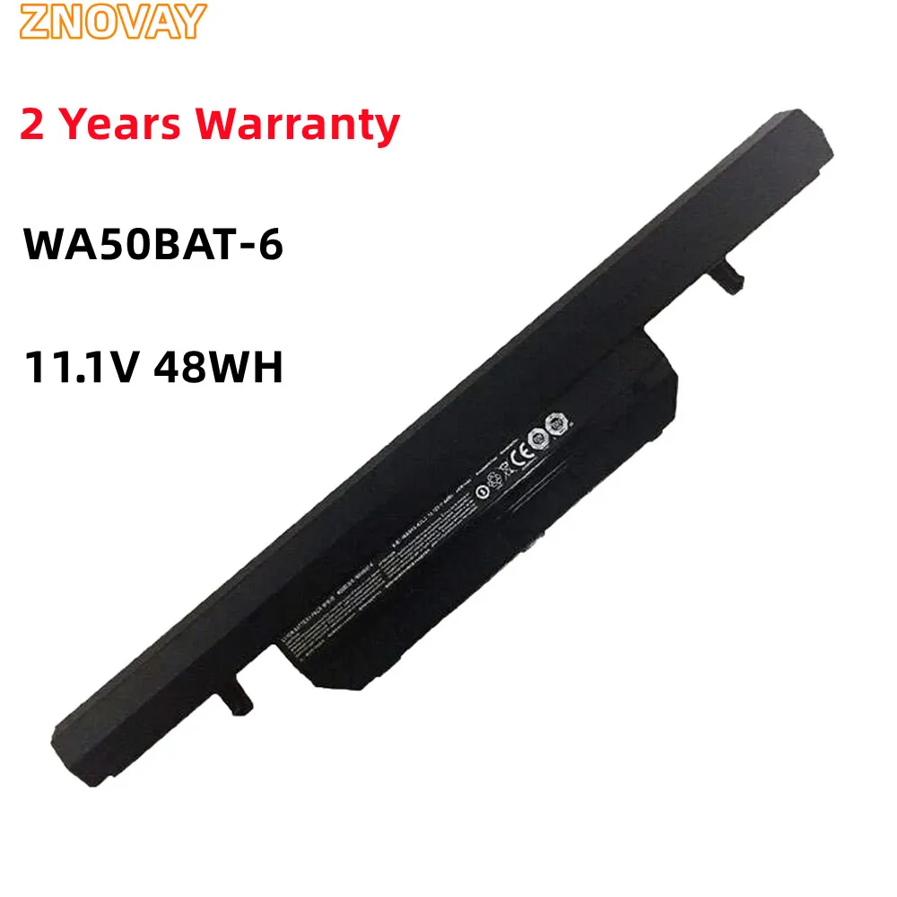 

ZNOVAY 11.1V 4300mAh 48Wh 6-87-WA50S WA50BAT-6 Laptop Battery For Clevo WA50 M510A M511 MG150 G150MG G150M-B