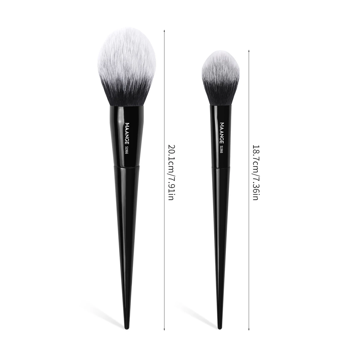 MAANGE 2PCS Makeup Brush Set Foundation Powder Contour Concealer Brush Soft Dense Bristles Beauty Tools for Flawless Makeup