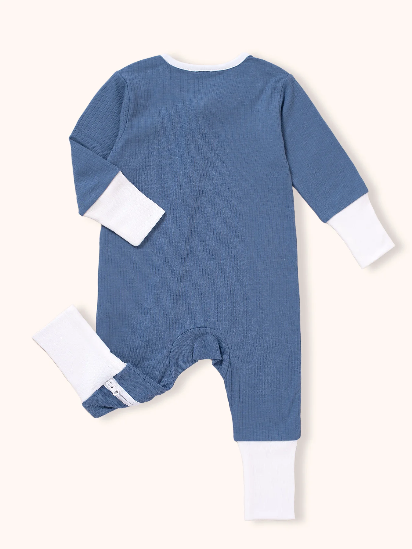 Baby Boys Long Sleeve Romper, Bamboo Fiber Breathable Onesie, Dual Zipper Casual Bodysuit For Spring Summer