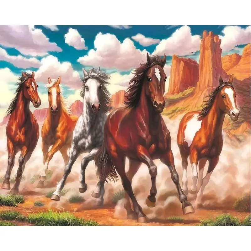 

GATYZTORY Frame Painting By Numbers Unique Gift For Adult Horses Animals Coloring By Numbers Wall Decors Canvas Painting