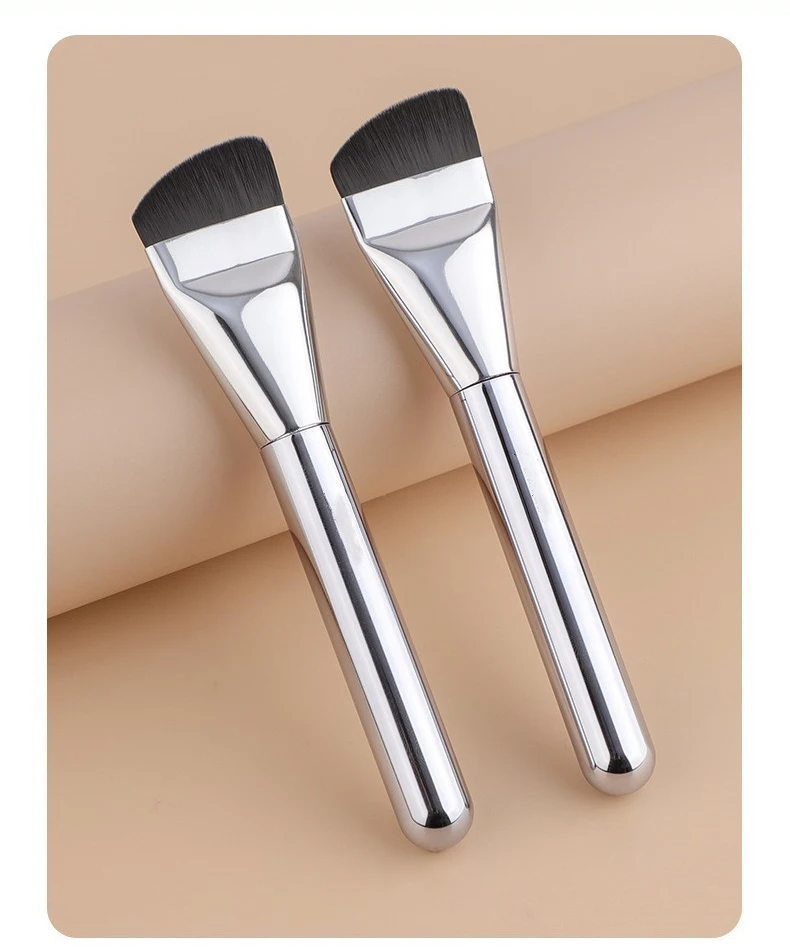 1 pieza de brochas de maquillaje para base líquida delgada en ángulo, máscara, base, brocha de maquillaje, crema BB, herramientas aplicadoras ultrafinas sin defectos