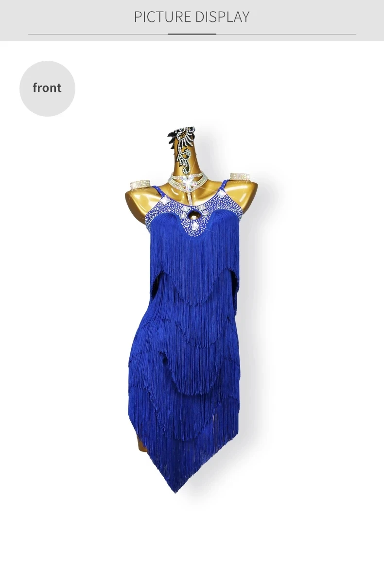 Sexy Lateinamerikanische Tanzkleidung Damen Samba-Partykleid Mädchen Übungsrock 2026 Fransen-Kostüm Prom Midi Tanzkleidung Bühnen-Tanzkleidung – Detail 7