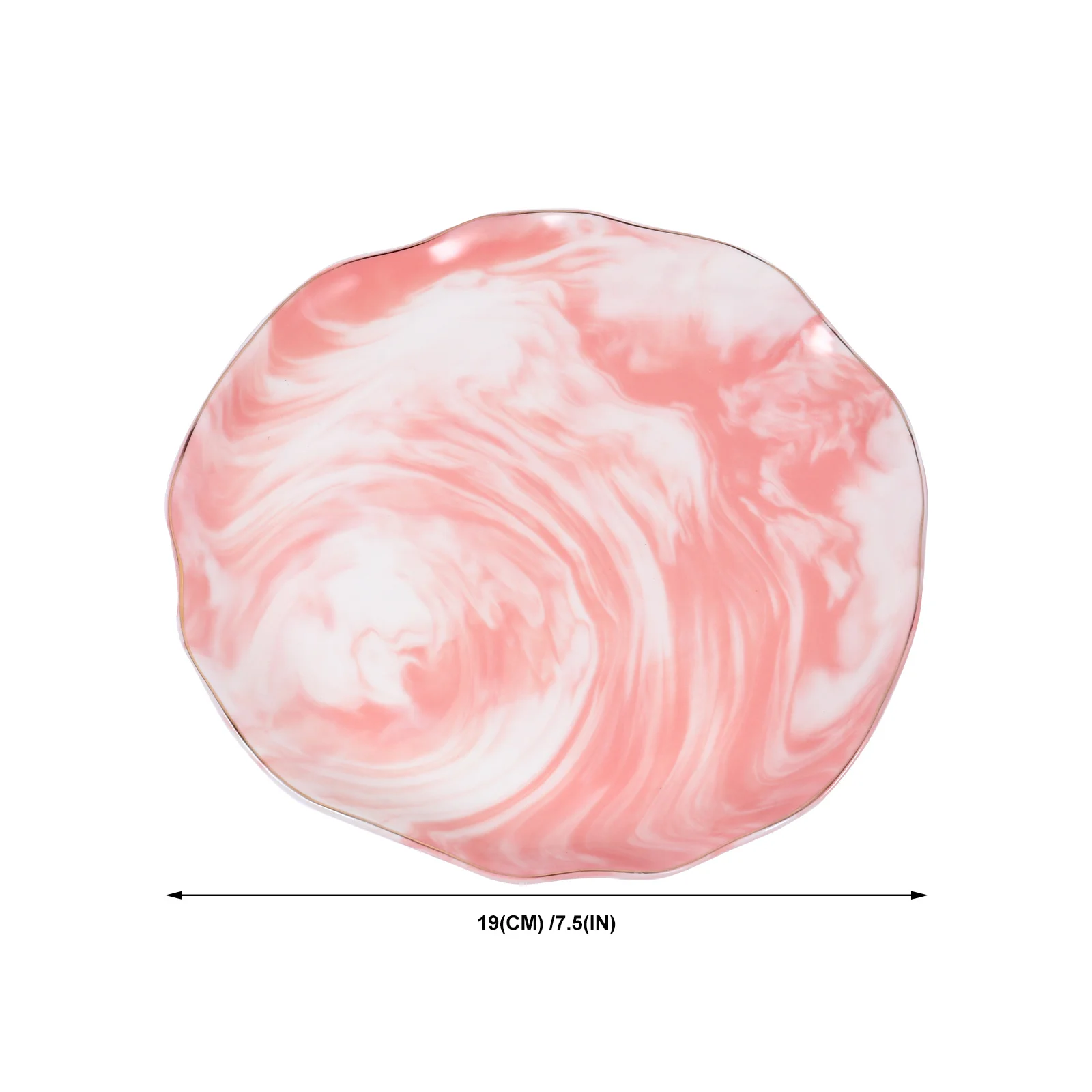 

Marbling Grain Storage Plate Gold Drawing Outline Ceramic Jewelry Tray Elegant Nordic Design Easy Clean Multiuse