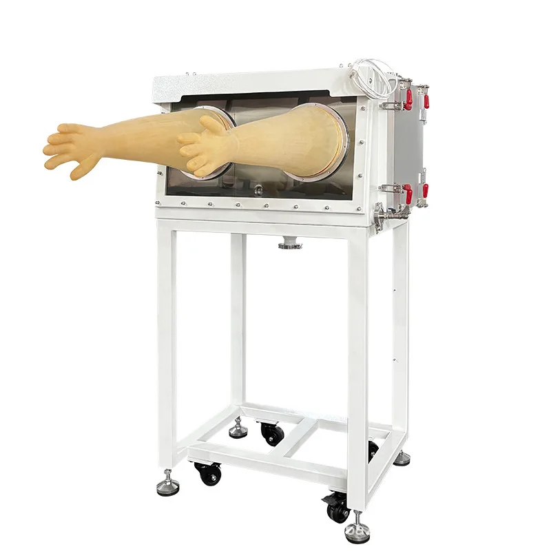 Laboratory Glove Box Customized Powder Feeding Station Low Water Oxygen 304 Stainless Steel Vacuum Glove Box