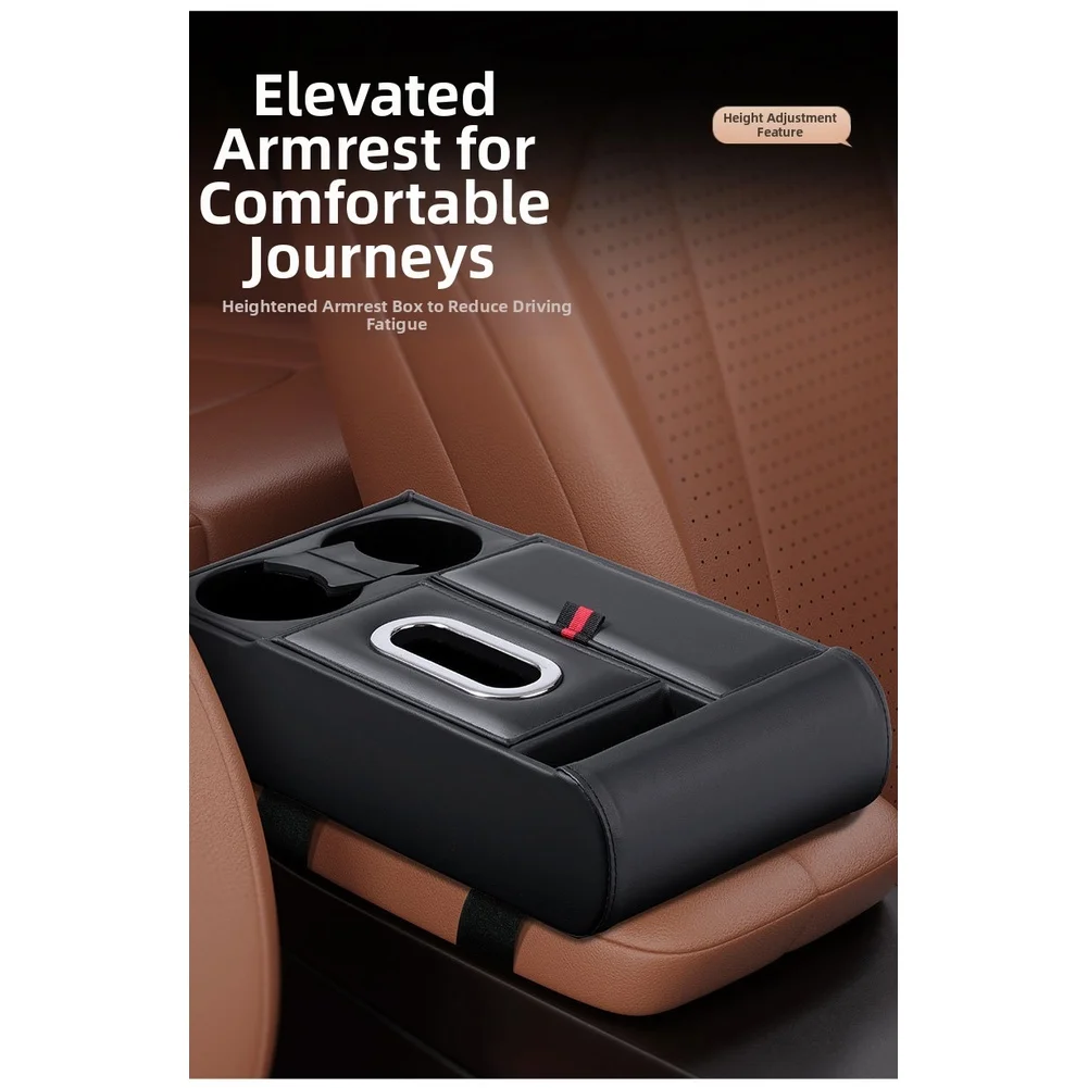 Universal Car Armrest Pad Non Slip Adjustable Arm Rest Pillow with Tire Valve Caps Set Comfortable Driving Support Cushion Inter