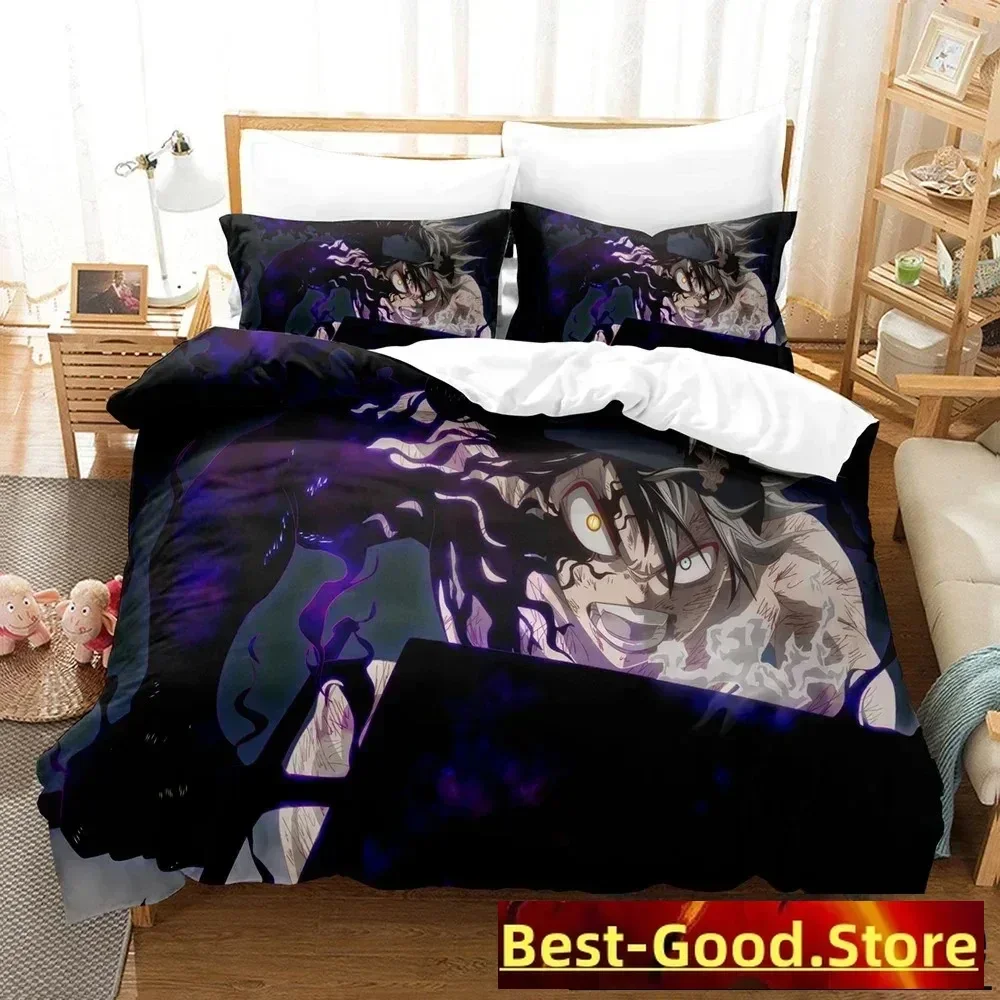 New 3D Printed Black Clover Bedding Set Anime Asta Duvet Cover Double Twin Full Queen King Adult Kids Bedclothes Quilt Cover