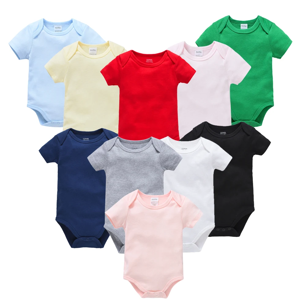 High Quality Baby Rompers Boys Green Summer Clothes Blank Muslin Style Kids Onesies for 0-24 M